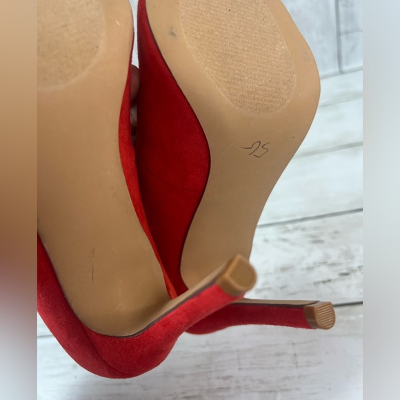 Women's Giselle Shoedazzle, Faux Suede, red Stiletto High Heels Size 7 - Picture 11 of 13